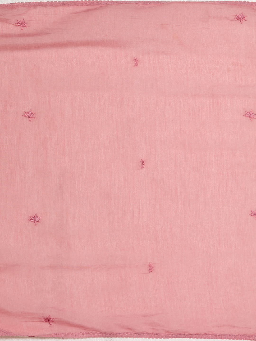 Pink Chanderi Threadwork Straight Kurta With Regular Pant And Dupatta