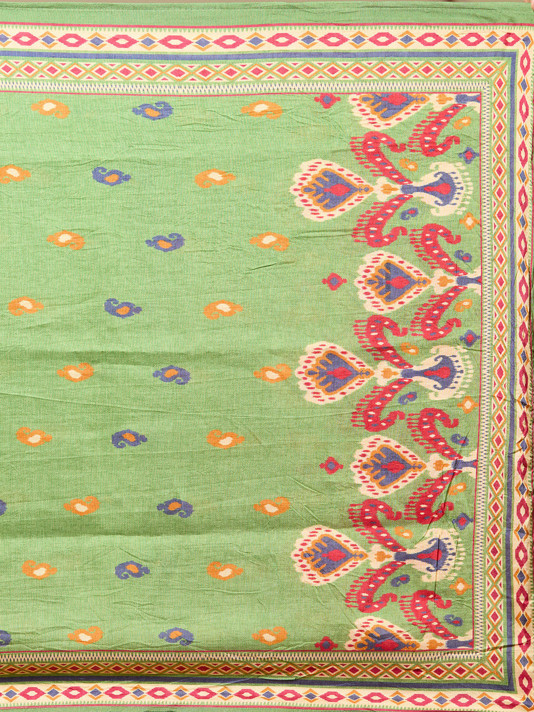 Green Stonework Soft Raw Silk Readymade Salwar Suit