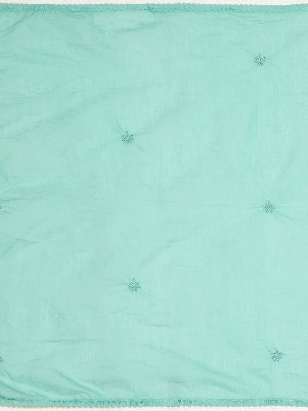 Sea Green Chanderi Threadwork Straight Kurta With Regular Pant And Dupatta