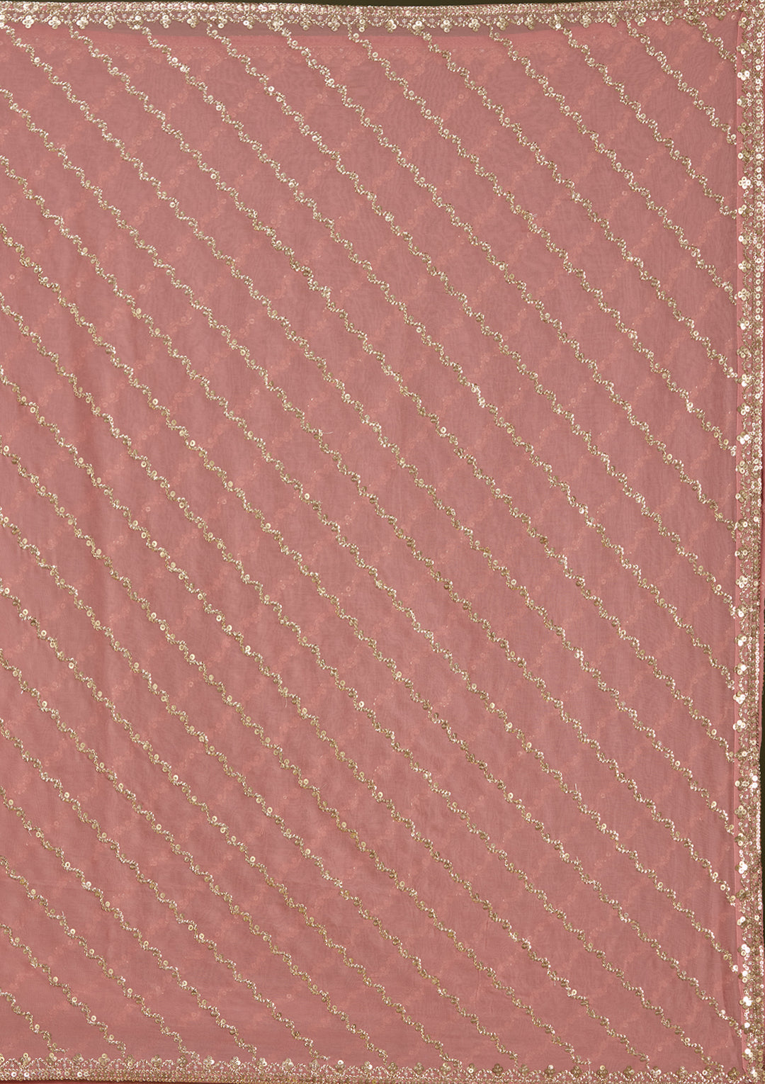 Peach Sequins Georgette Readymade Salwar Suit