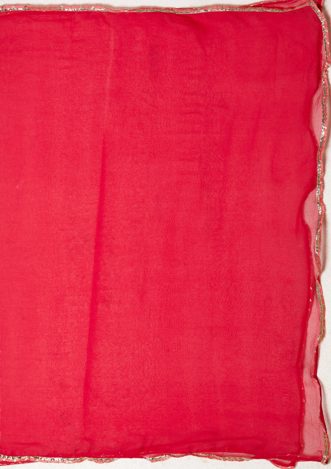 Red Chanderi Threadwork Straight Kurta With Regular Pant And Dupatta