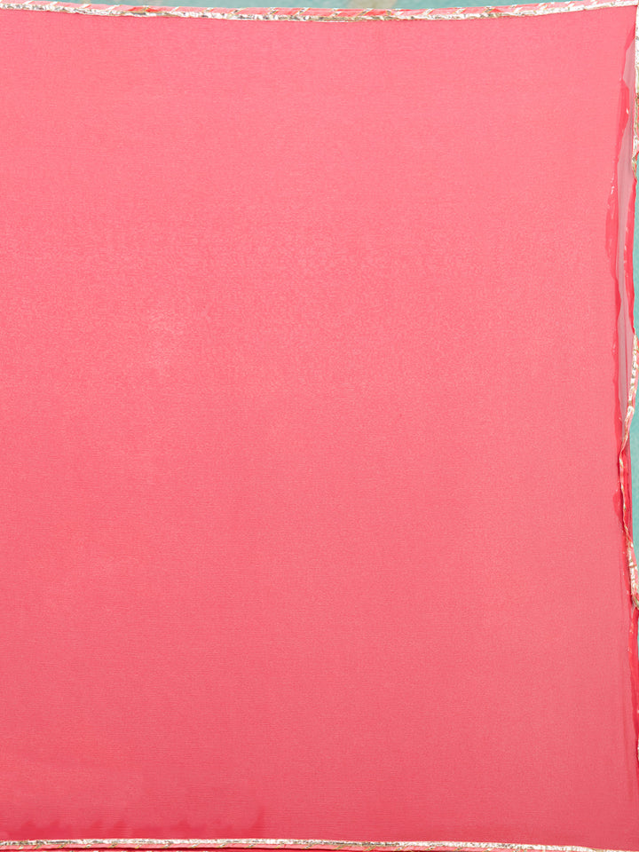 Gajari Pink Cording Chanderi Readymade Salwar Suit