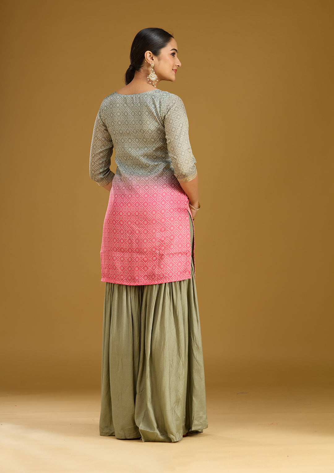 Sea Green Zariwork (Gold) Soft Raw Silk Readymade Salwar Suit