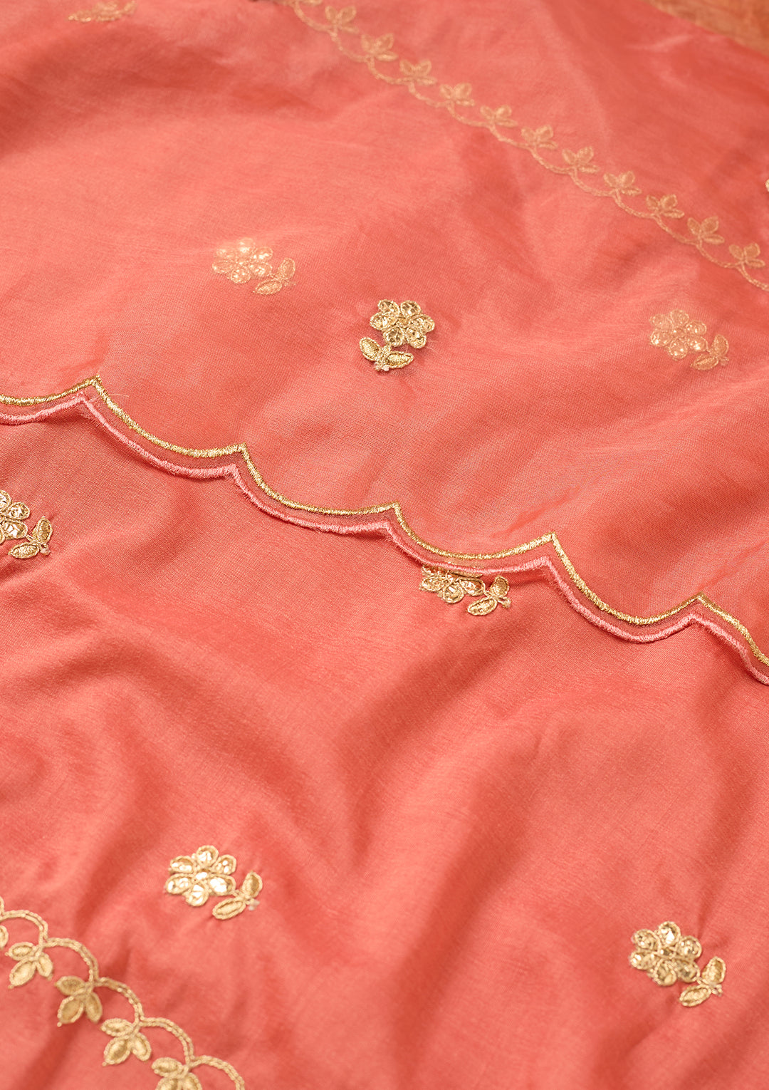 Gajari Pink Art Silk Cording Straight Kurta With Pant Regular And Dupatta