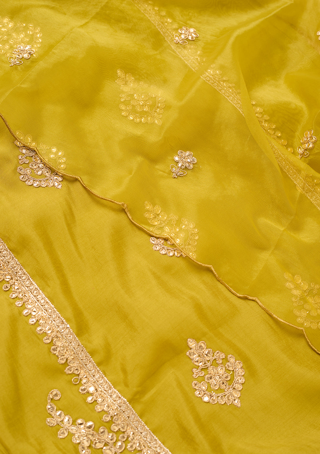 Parrot Green Art Silk Cording Straight Kurta With Pant Regular And Dupatta