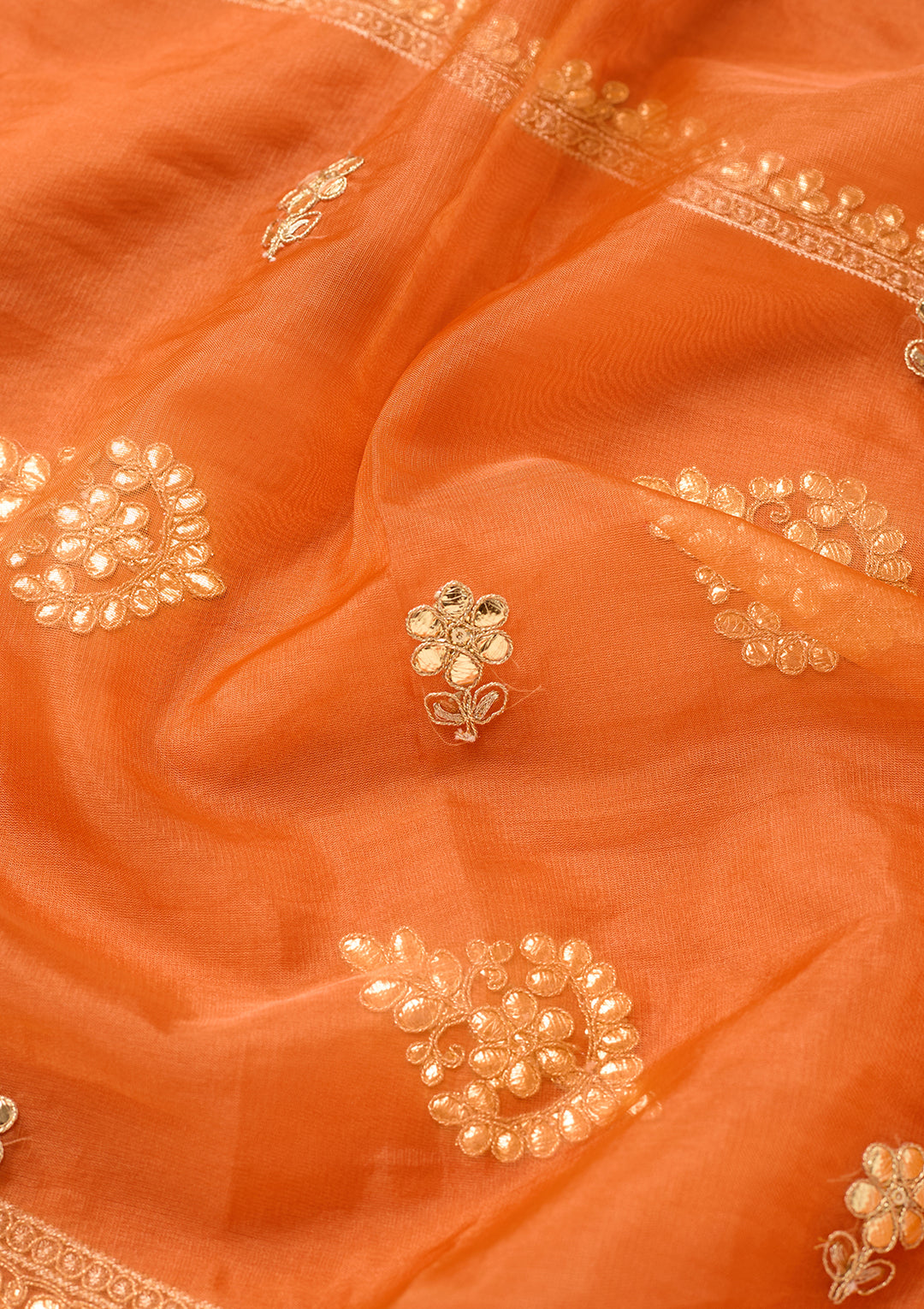 Rust Art Silk Cording Straight Kurta With Pant Regular And Dupatta