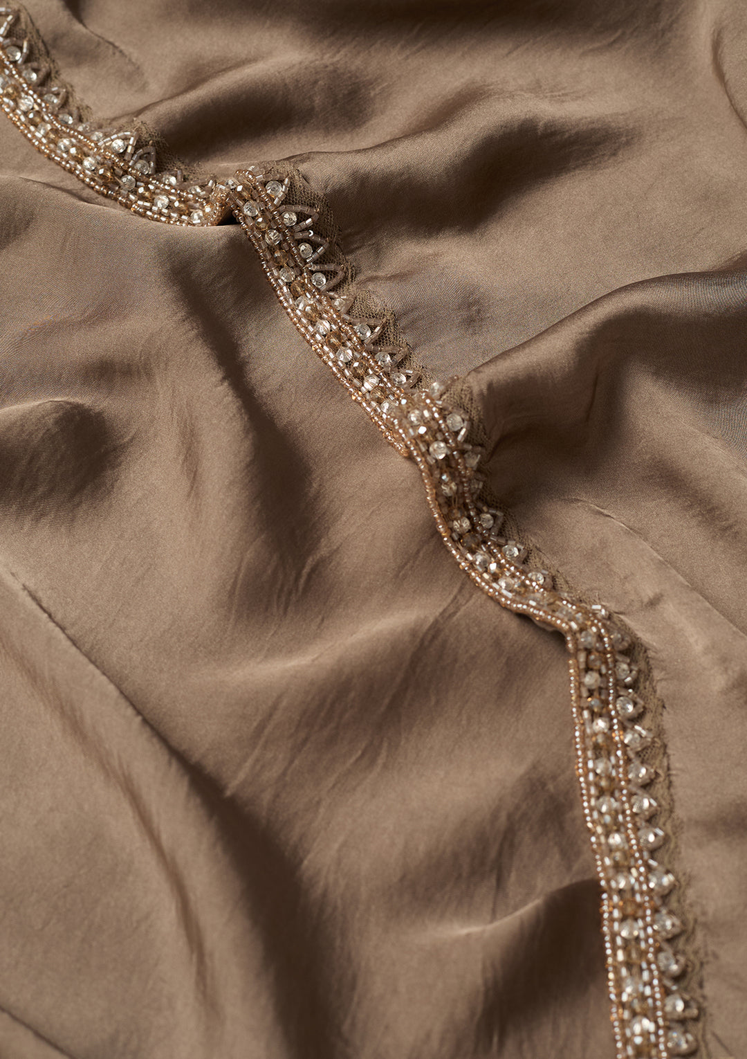 Grey Georgette Zariwork Jacket Kurta With Palazzo And Dupatta