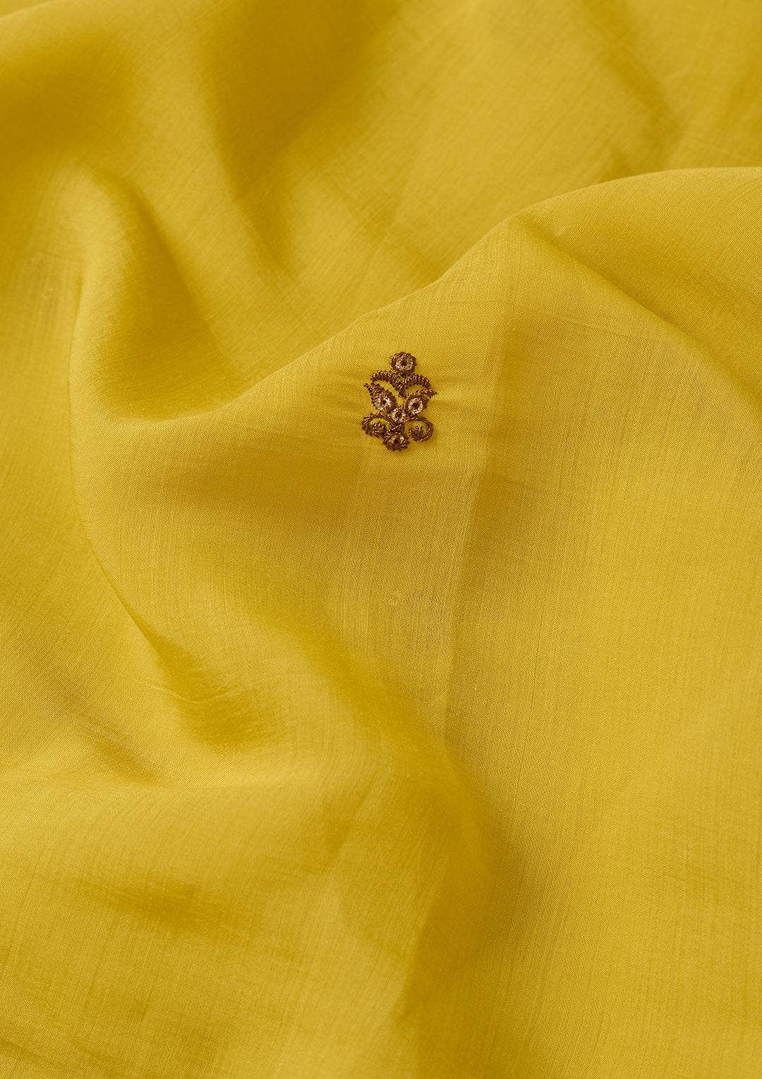 Mustard Chanderi Cording Anarkali Kurta With Regular Pant And Dupatta