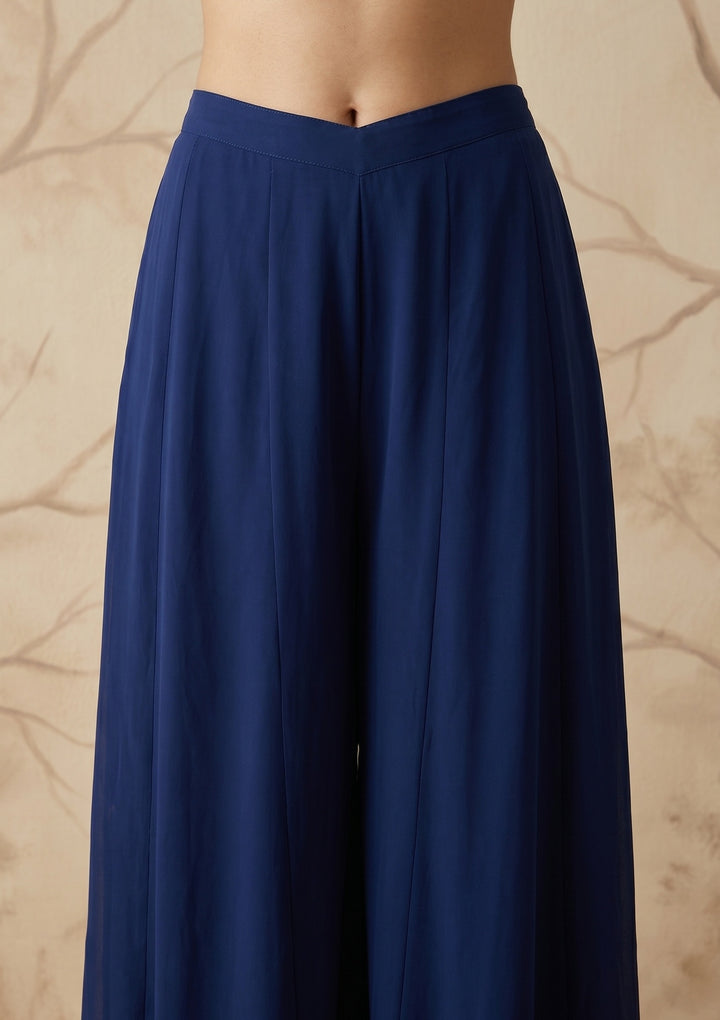 Navy Blue Cutdana Georgette Readymade Salwar Suit