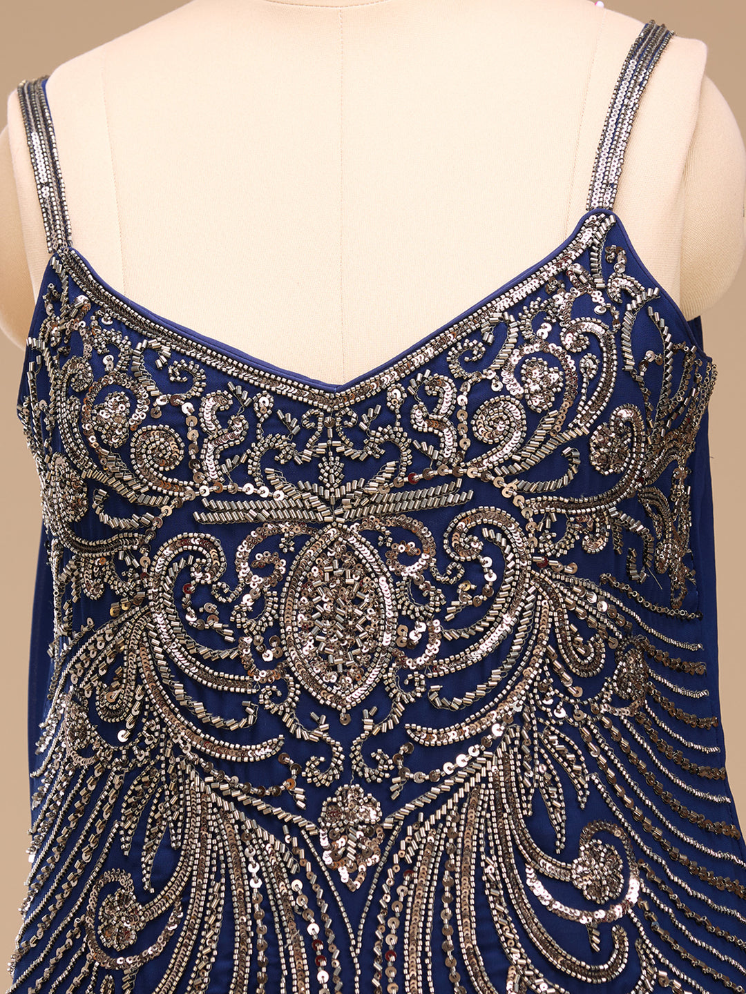 Navy Blue Cutdana Georgette Readymade Salwar Suit