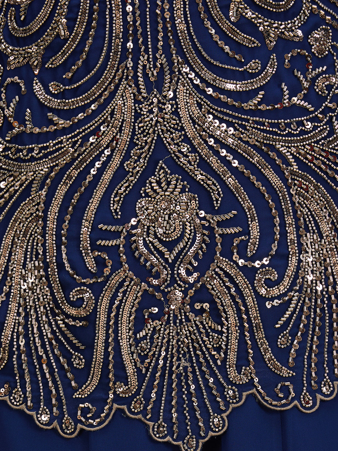 Navy Blue Cutdana Georgette Readymade Salwar Suit