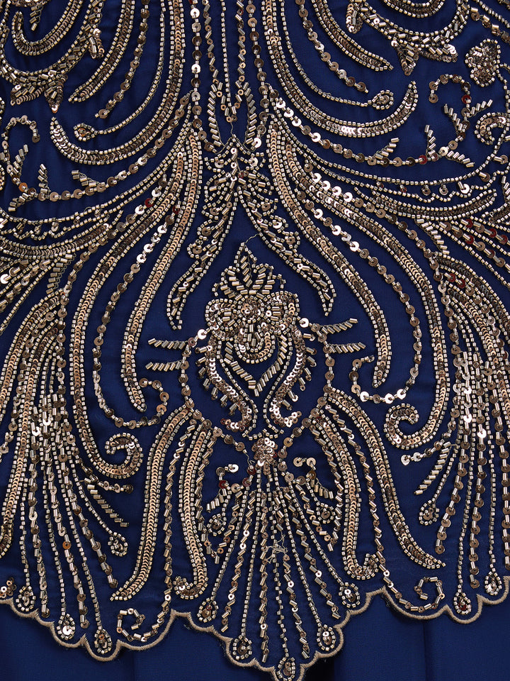 Navy Blue Cutdana Georgette Readymade Salwar Suit