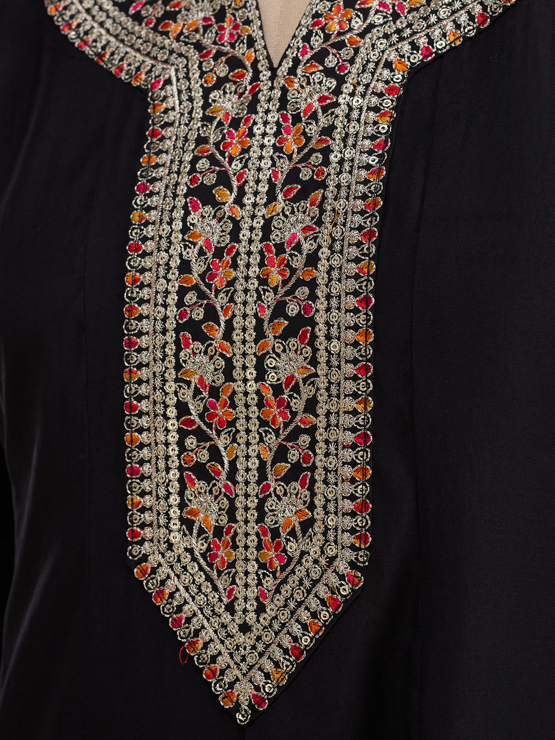 Black Soft Raw Silk Silver Zariwork Anarkali Kurta With Pant Regular And Dupatta