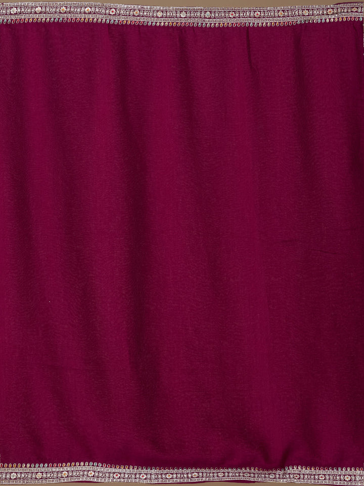 Wine Soft Raw Silk Gold Zariwork Anarkali Kurta With Pant Regular And Dupatta