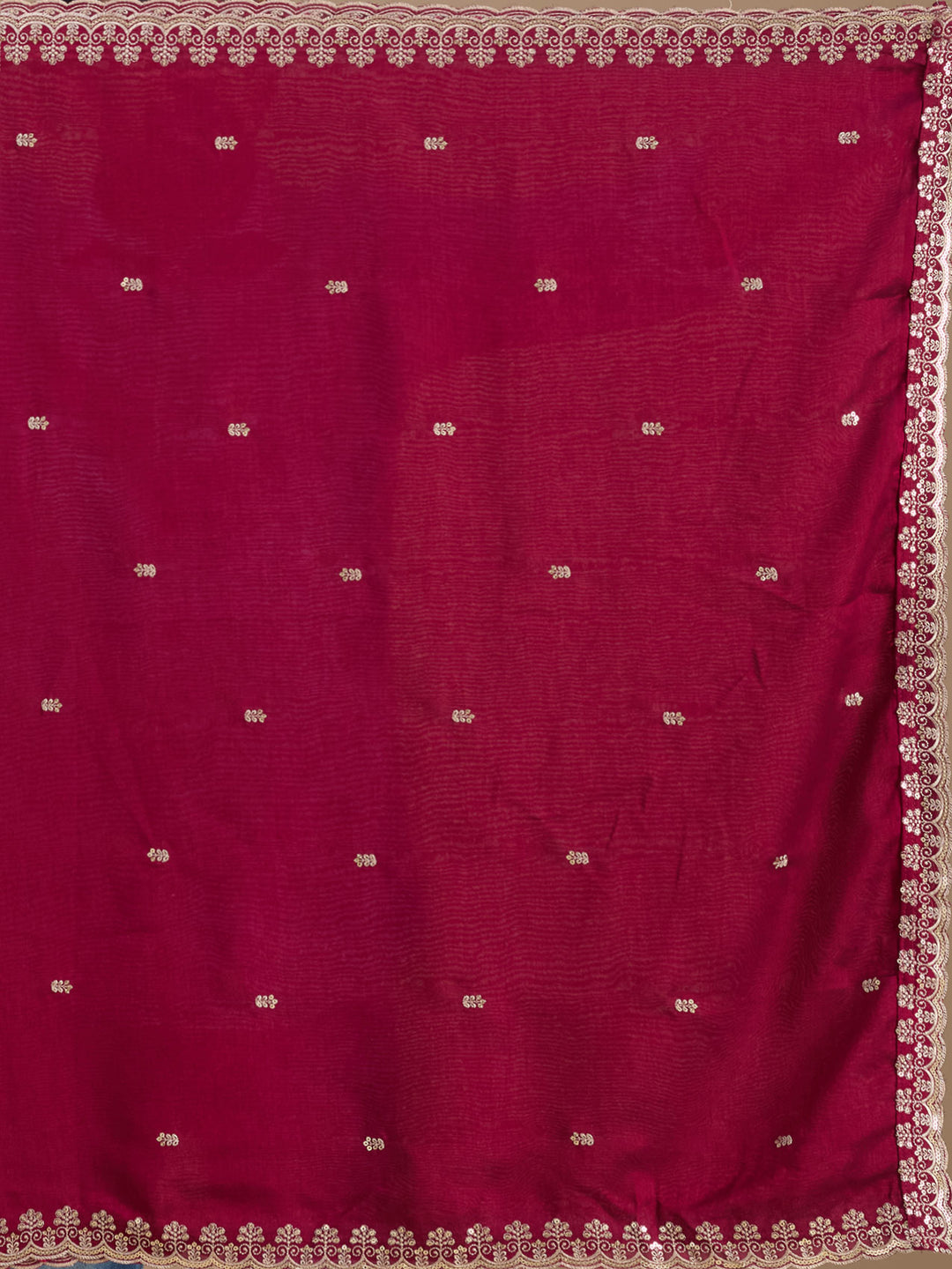 Maroon Soft Raw Silk Threadwork Straight Kurta With Pant Regular And Dupatta