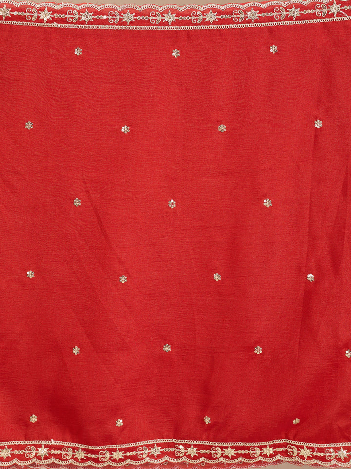 Rust Zariwork (Gold) Soft Raw Silk Readymade Salwar Suit