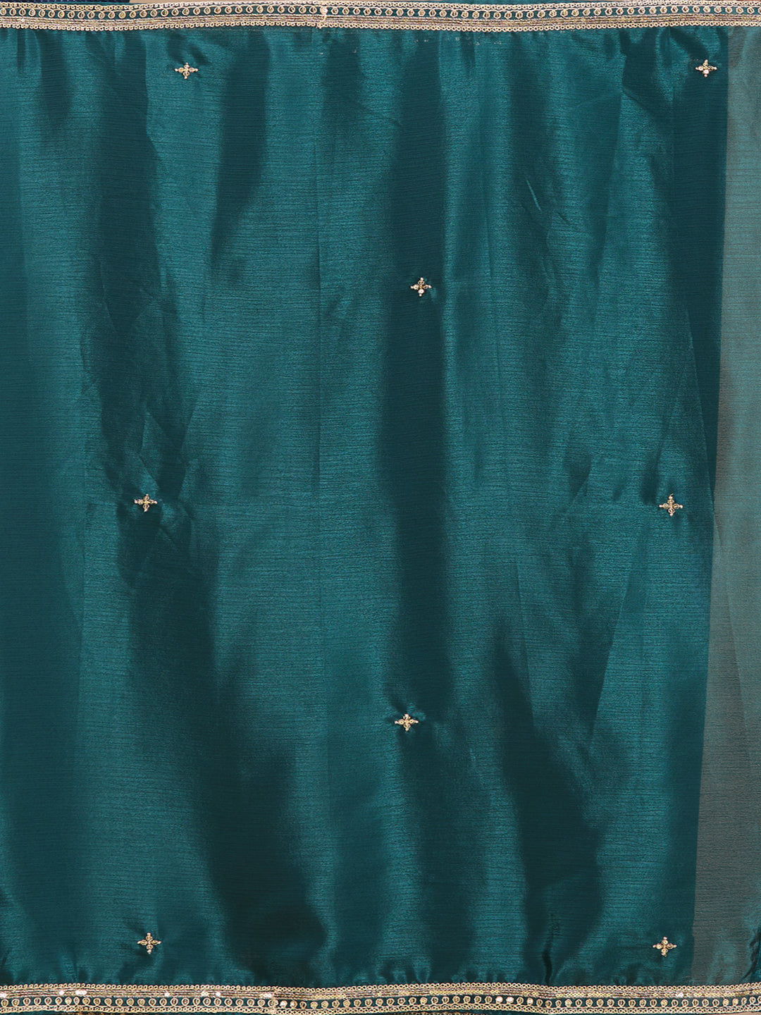 Teal Green Zariwork (Gold) Chinon Readymade Salwar Suit