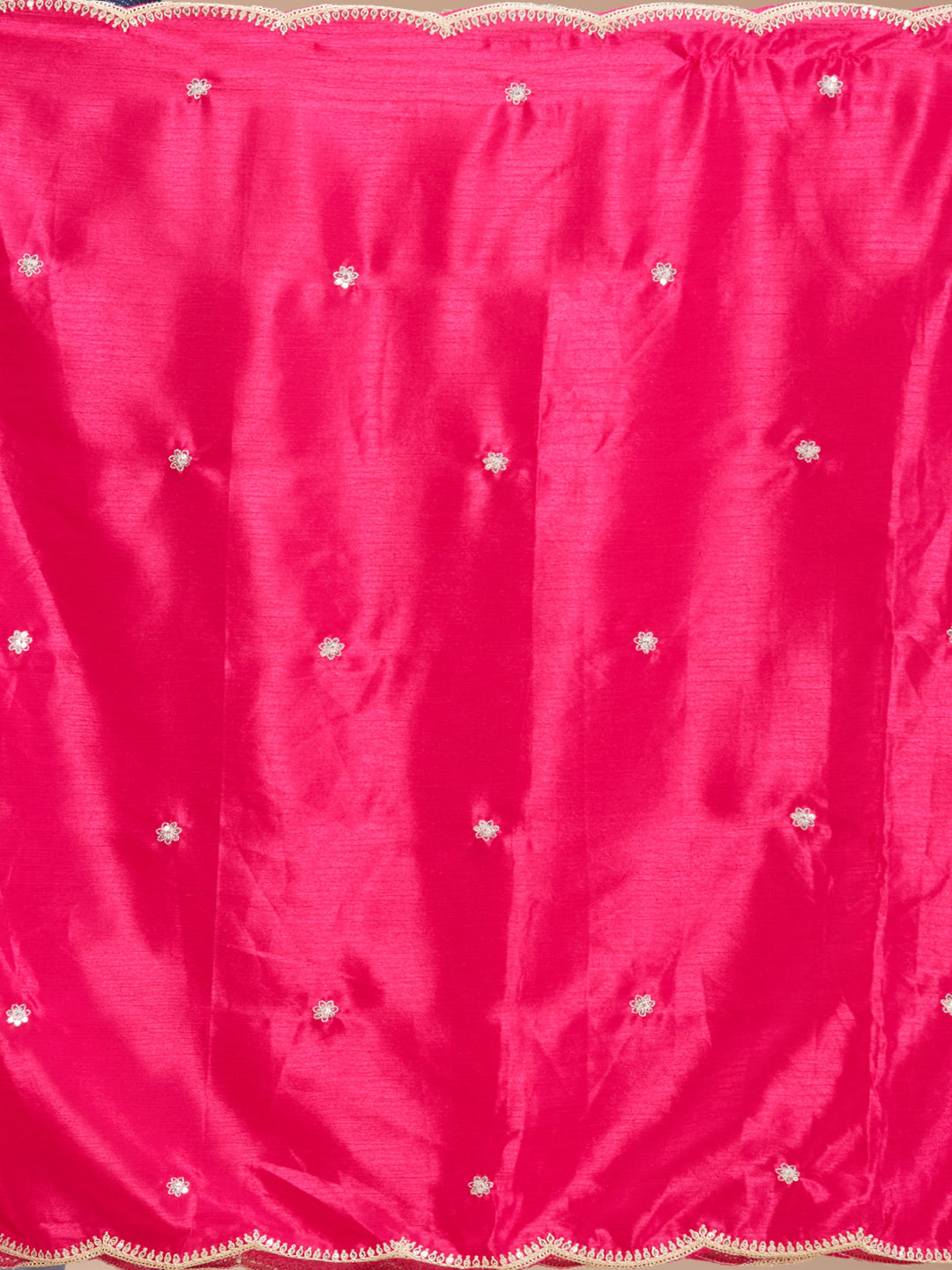 Rani Pink Zariwork (Gold) Chinon Readymade Salwar Suit
