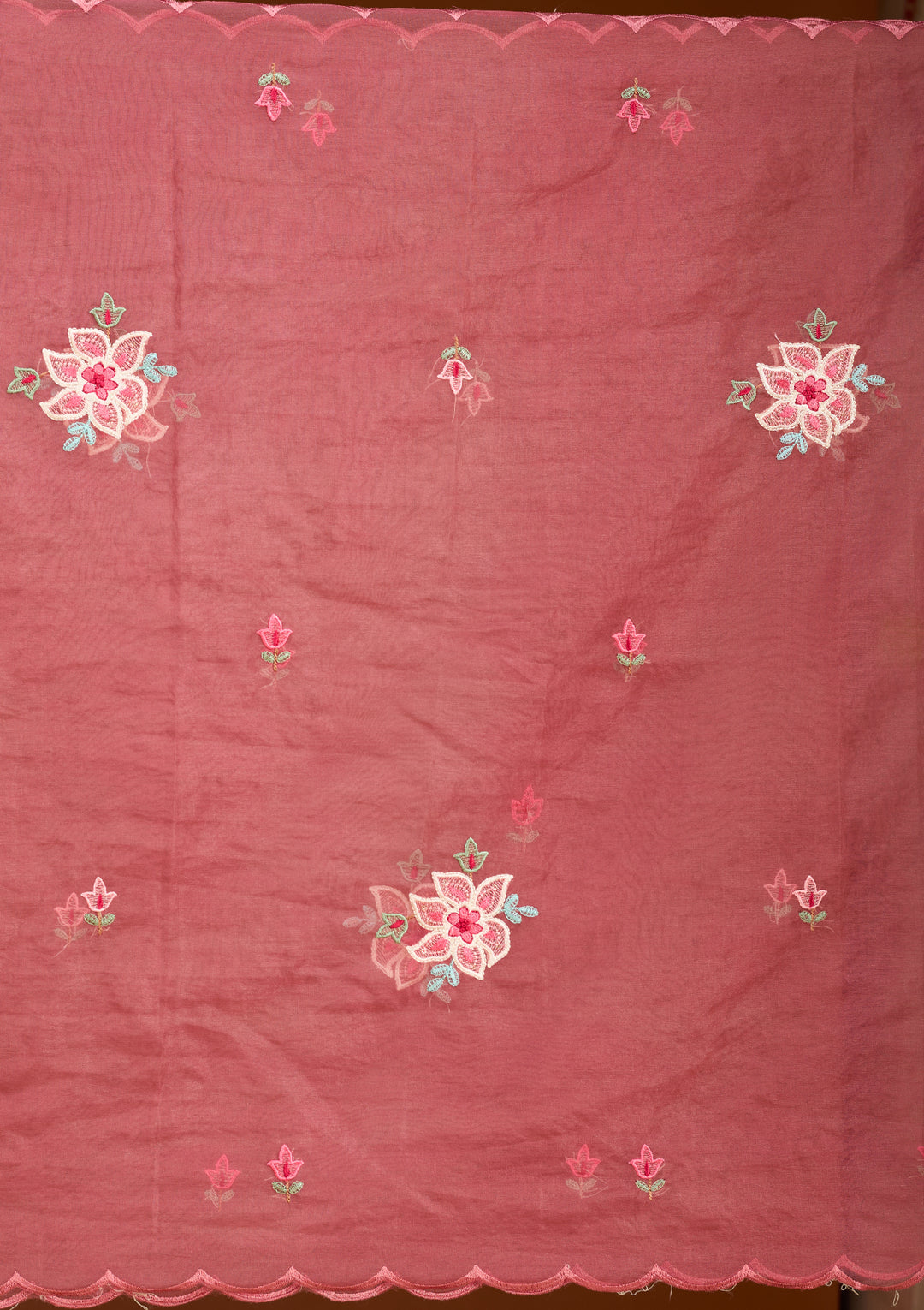 Sky Blue Threadwork Cotton Readymade Salwar Suit