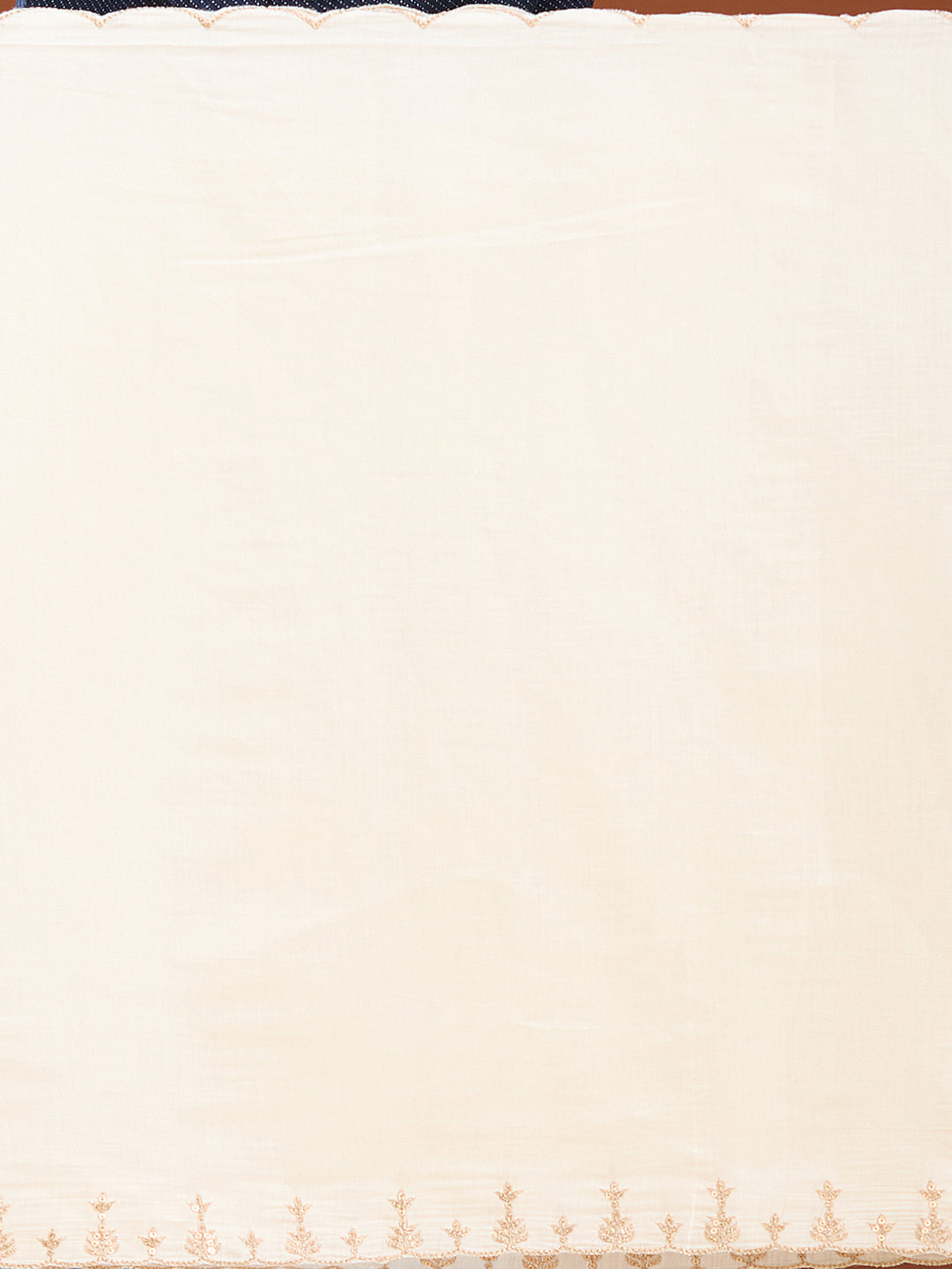 Off White Zariwork (Gold) Chanderi Readymade Salwar Suit