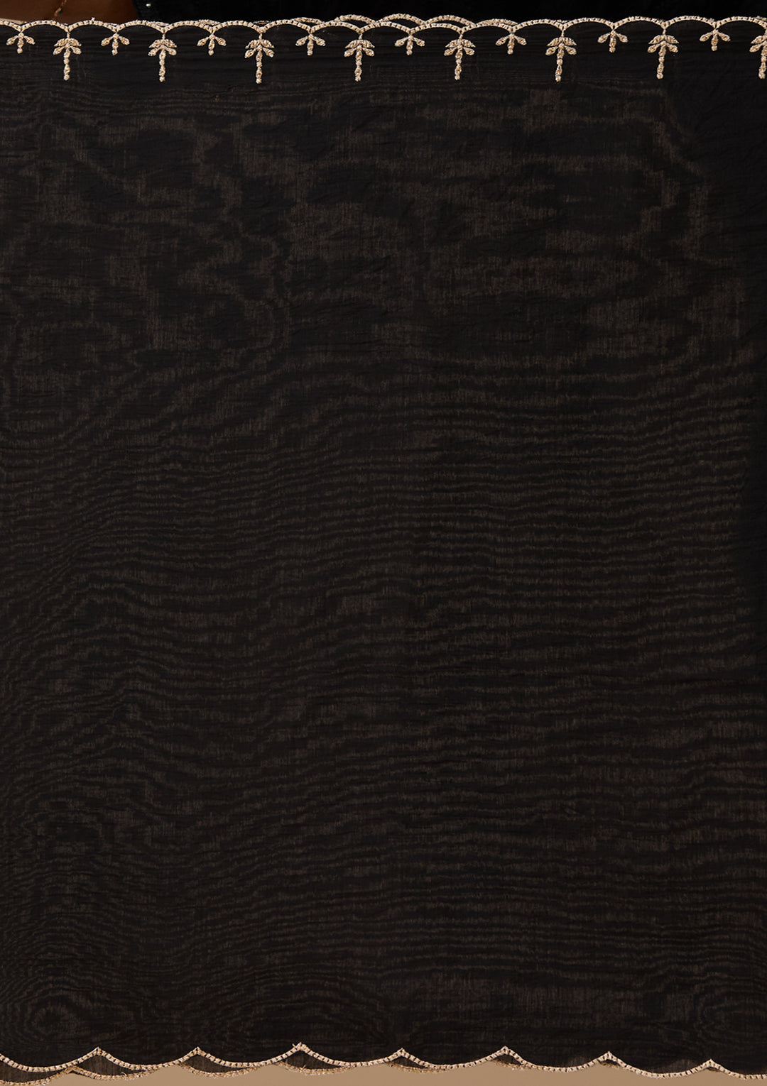 Black Zariwork (Gold) Chanderi Readymade Salwar Suit