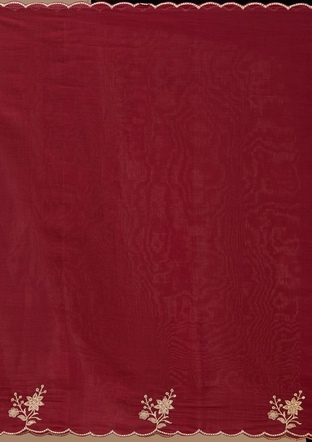 Maroon Threadwork Chanderi Readymade Salwar Suit
