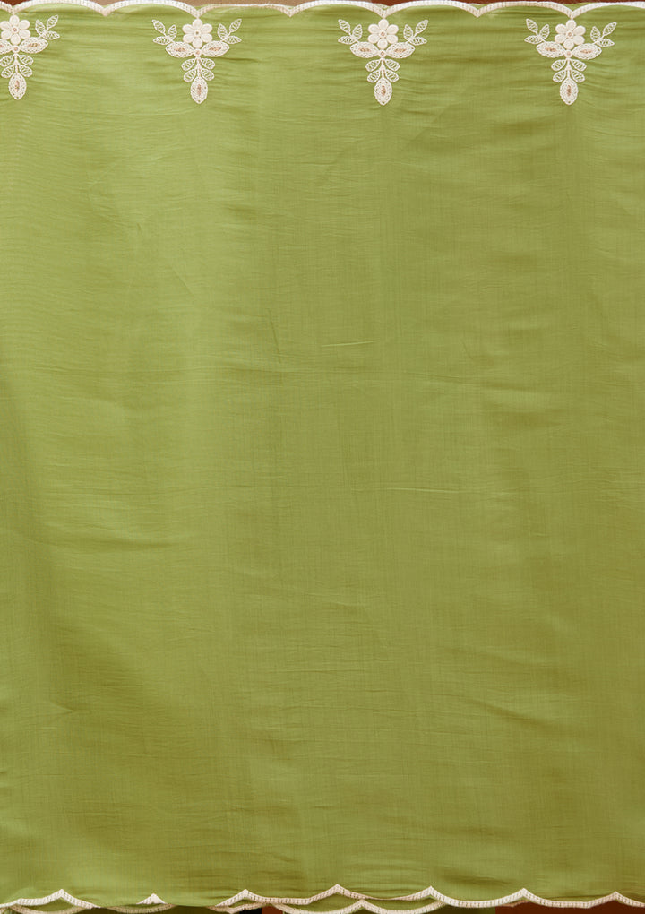 Leaf Green Cording Chanderi Readymade Salwar Suit