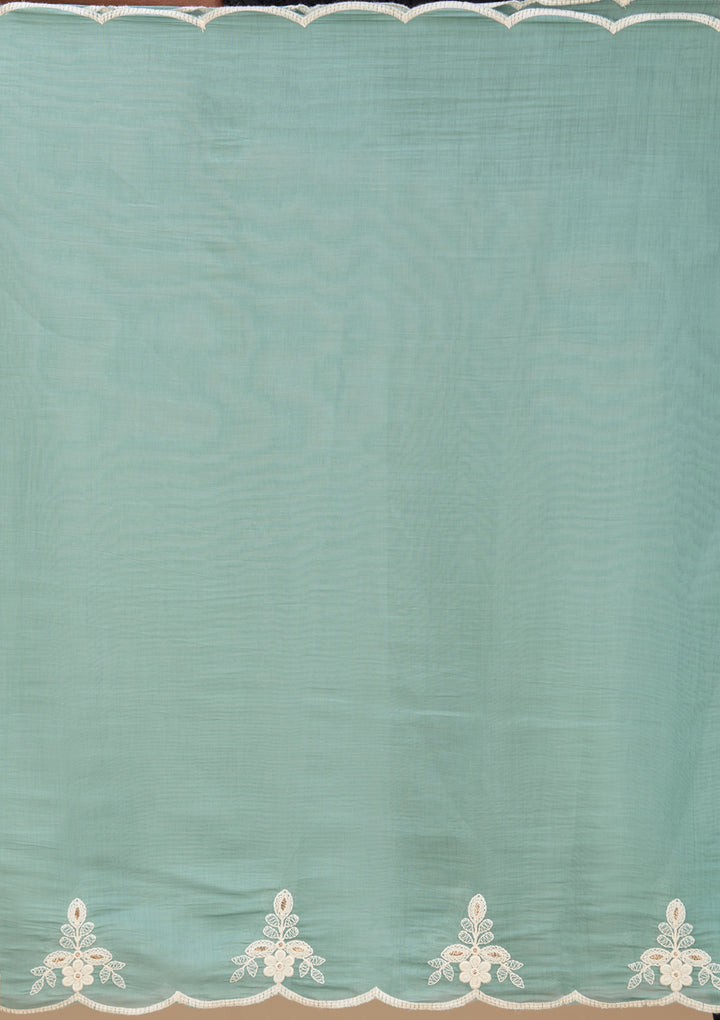 Sea Green Cording Chanderi Readymade Salwar Suit