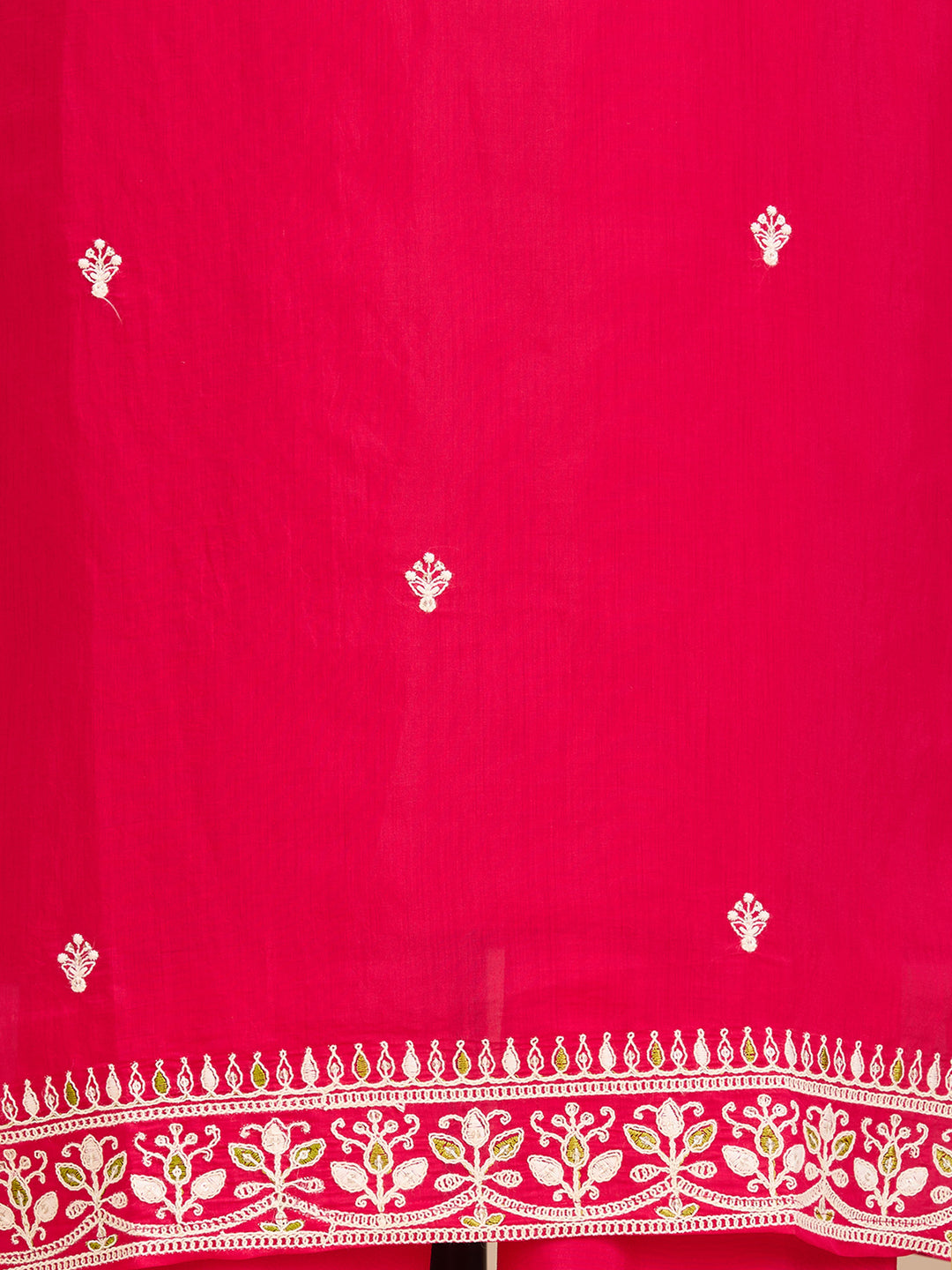 Rani Pink Cording Chanderi Readymade Salwar Suit