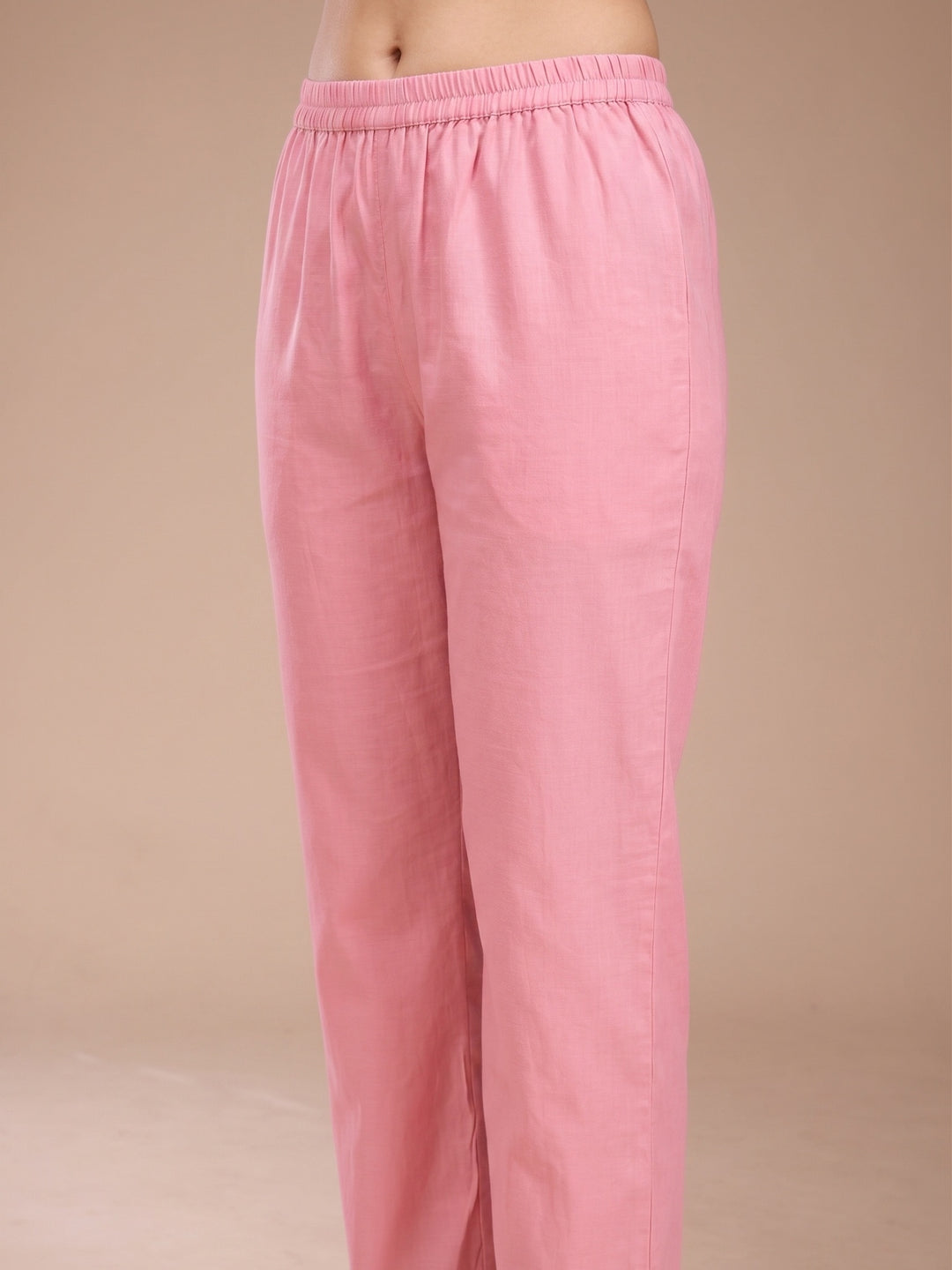 Pink Threadwork Chanderi Readymade Salwar Suit