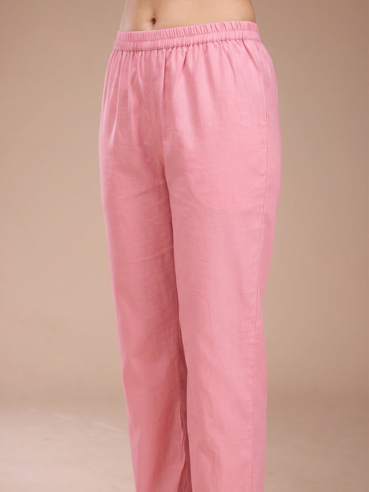 Pink Threadwork Chanderi Readymade Salwar Suit