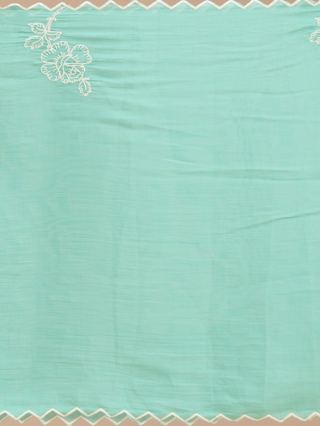 Sea Green Threadwork Chanderi Readymade Salwar Suit