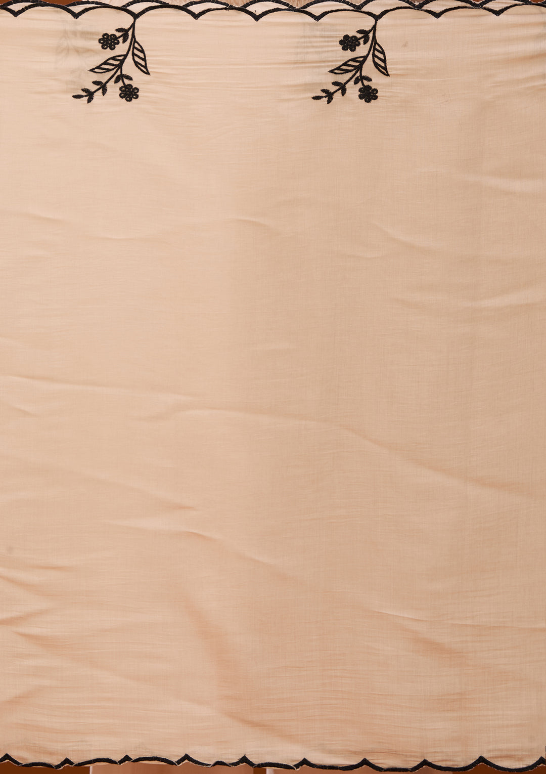 Beige Threadwork Chanderi Readymade Salwar Suit