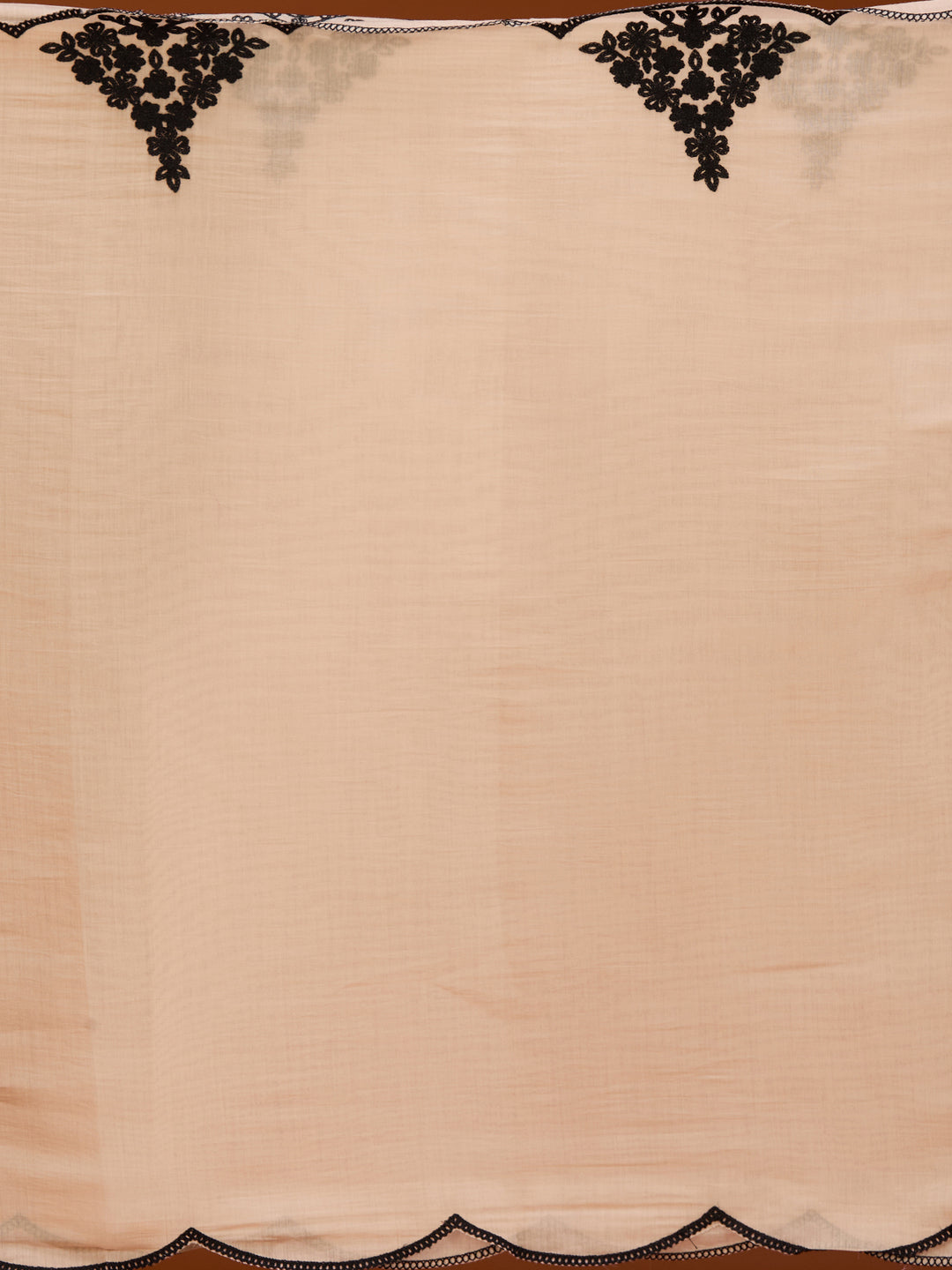 Beige Chanderi Threadwork Straight Kurta With Regular Pant And Dupatta