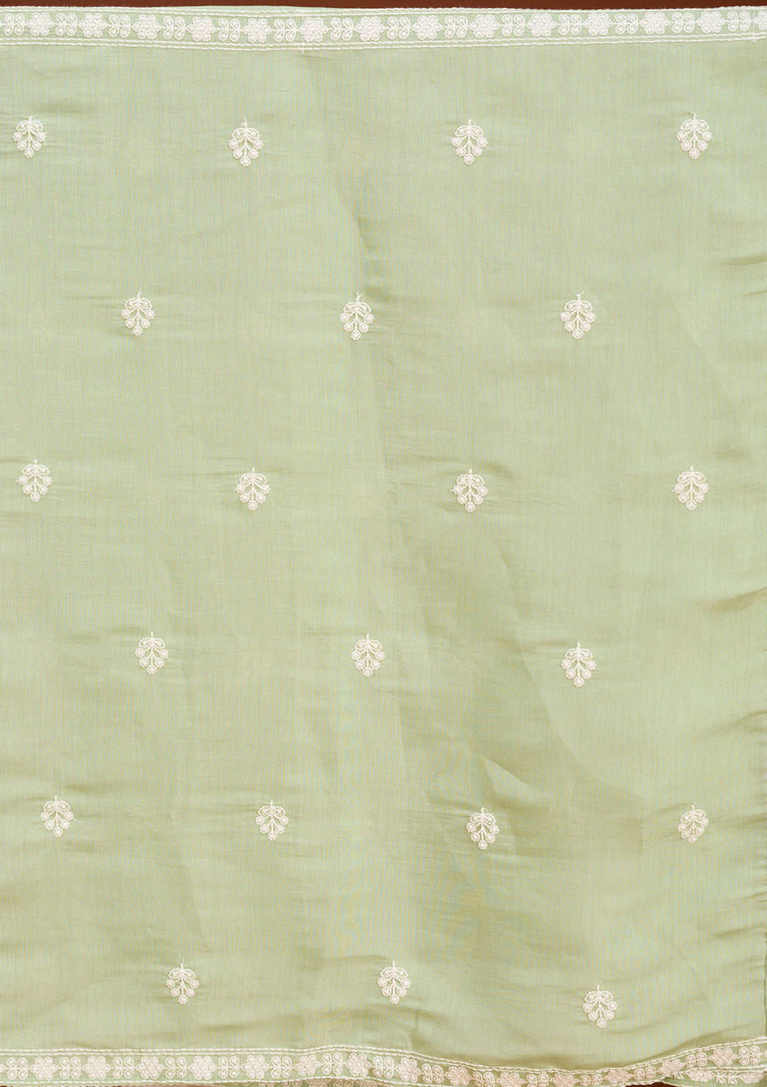 Pista Green Chanderi Threadwork Straight Kurta With Pant Regular And Dupatta