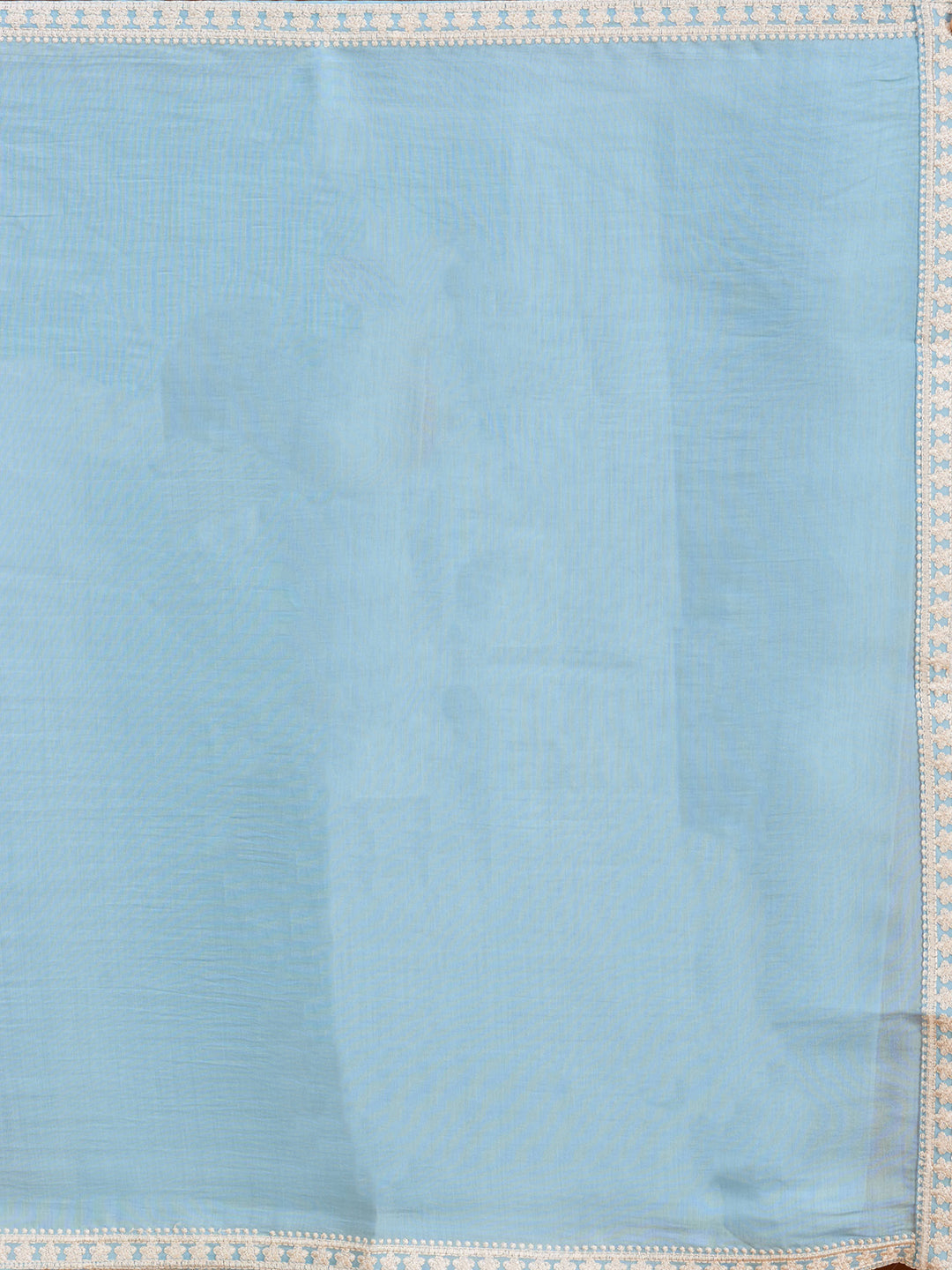 Sky Blue Chanderi Threadwork Straight Kurta With Pant Regular And Dupatta