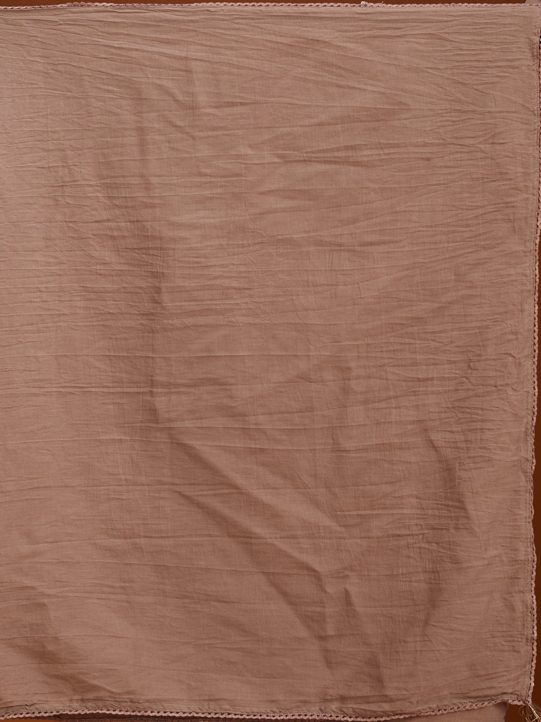 Beige Brown Cotton Threadwork Straight Kurta With Pant Regular And Dupatta