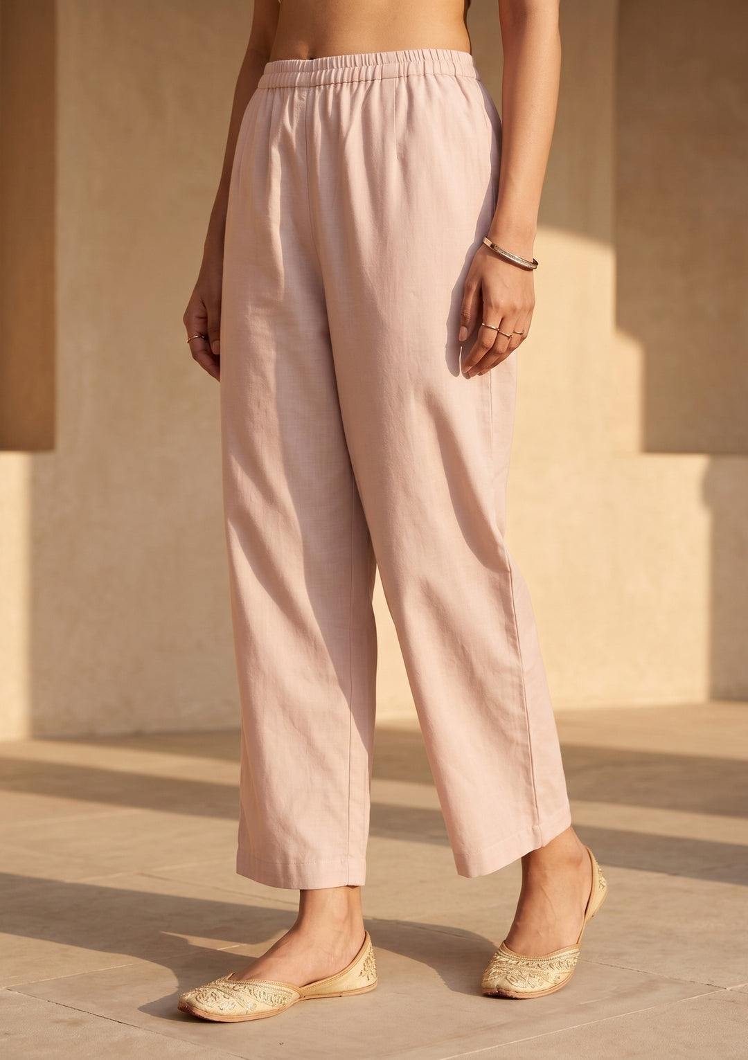 Mauve Threadwork Straight Kurta With Pant Regular And Dupatta