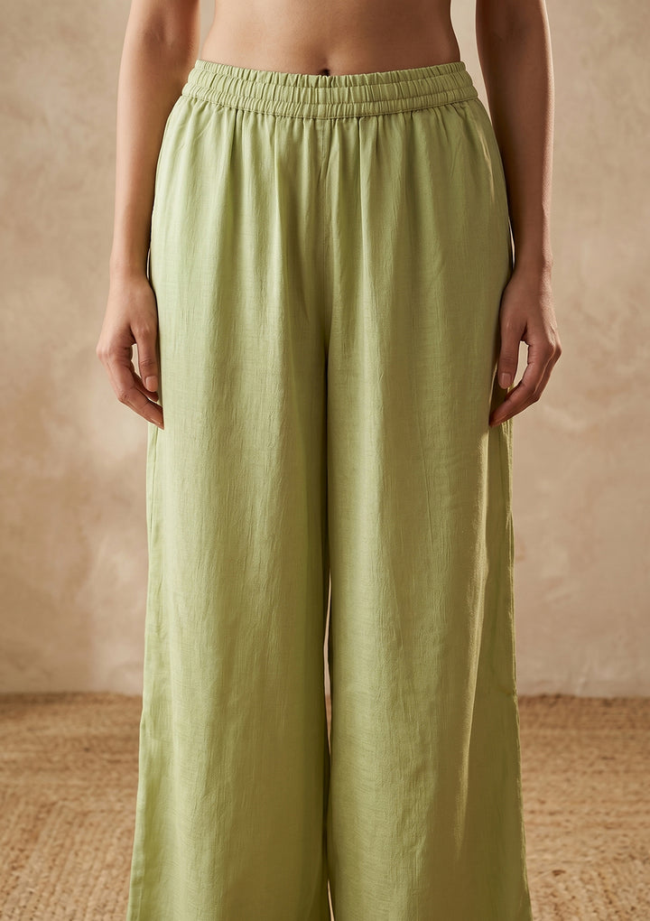 Pista Green Cutdana Tissue Readymade Salwar Suit