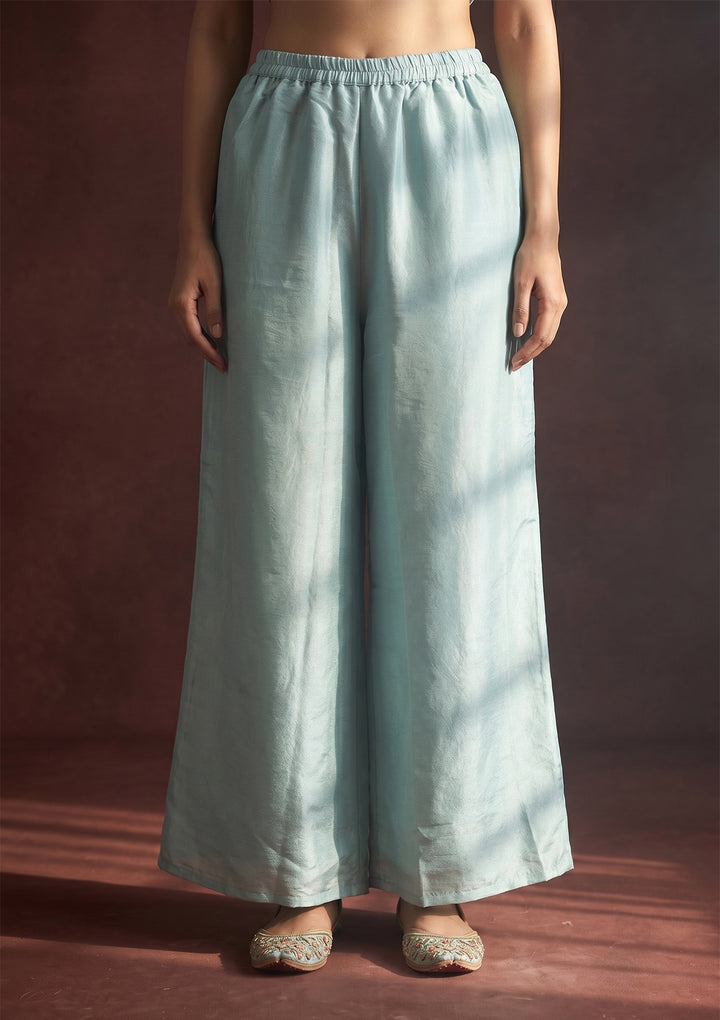 Sky Blue Cutdana Tissue Readymade Salwar Suit