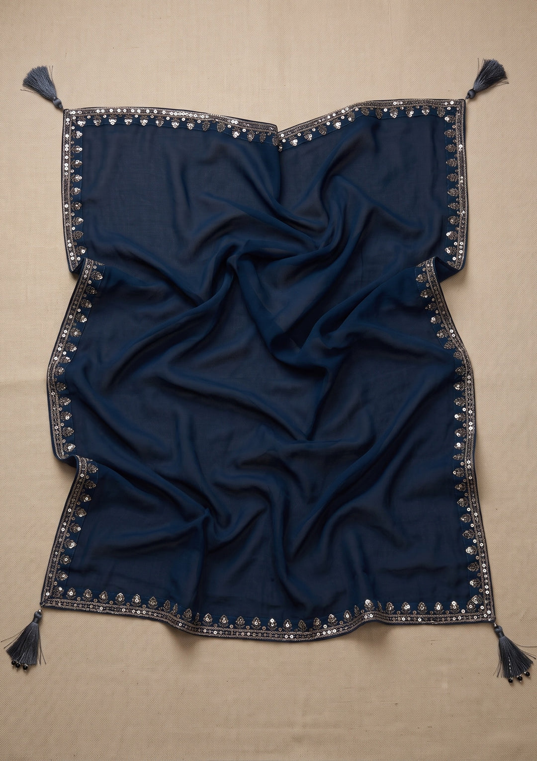 Navy Blue Cutdana Georgette Readymade Salwar Suit