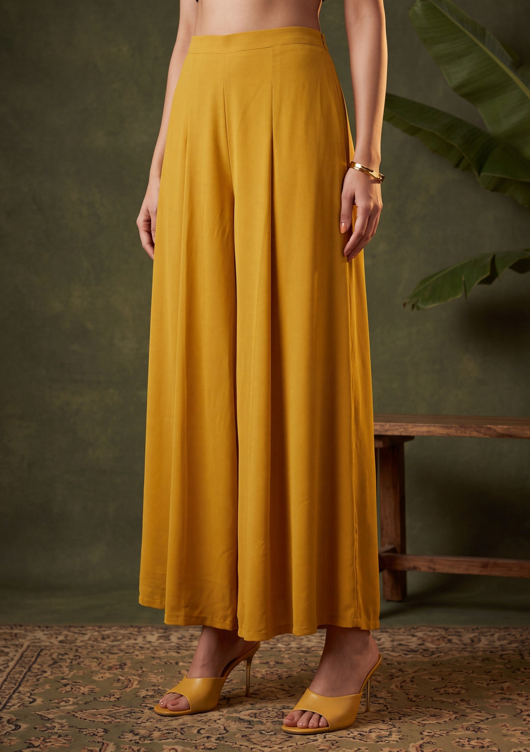 Mustard Yellow Cutdana Georgette Readymade Salwar Suit
