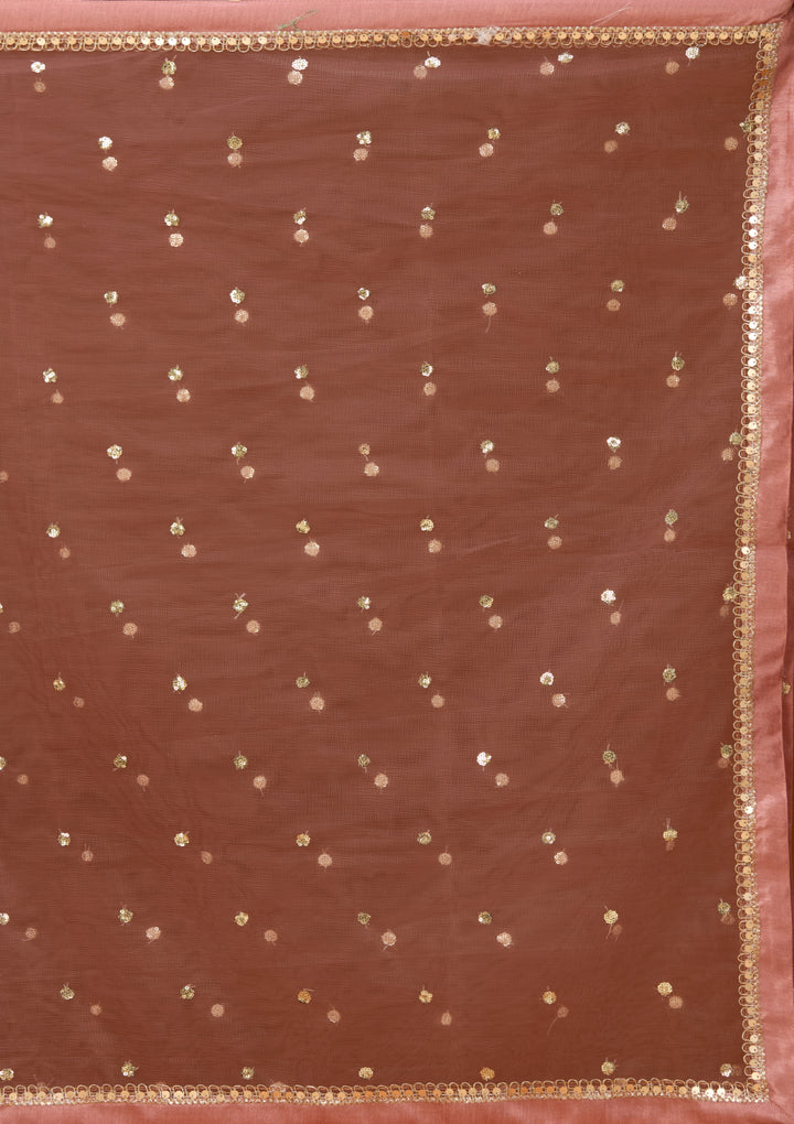 Onion Pink Mirrorwork Silk Readymade Salwar Suit