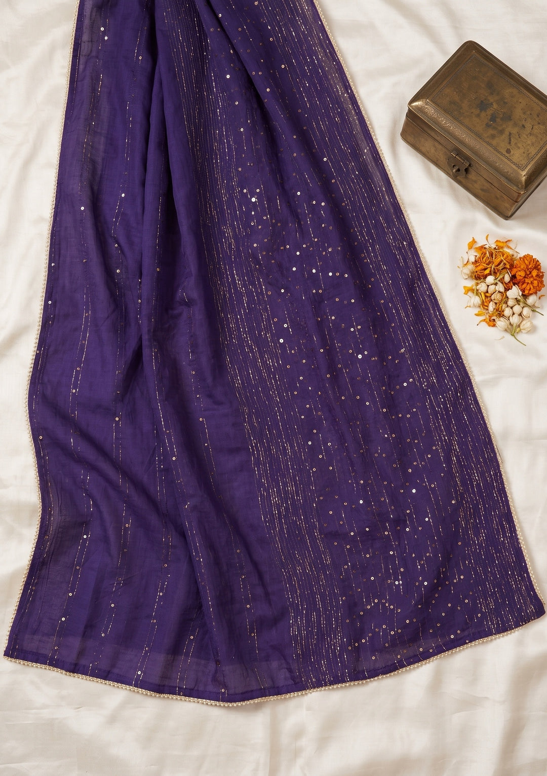 Purple Cording Chanderi Readymade Salwar Suit