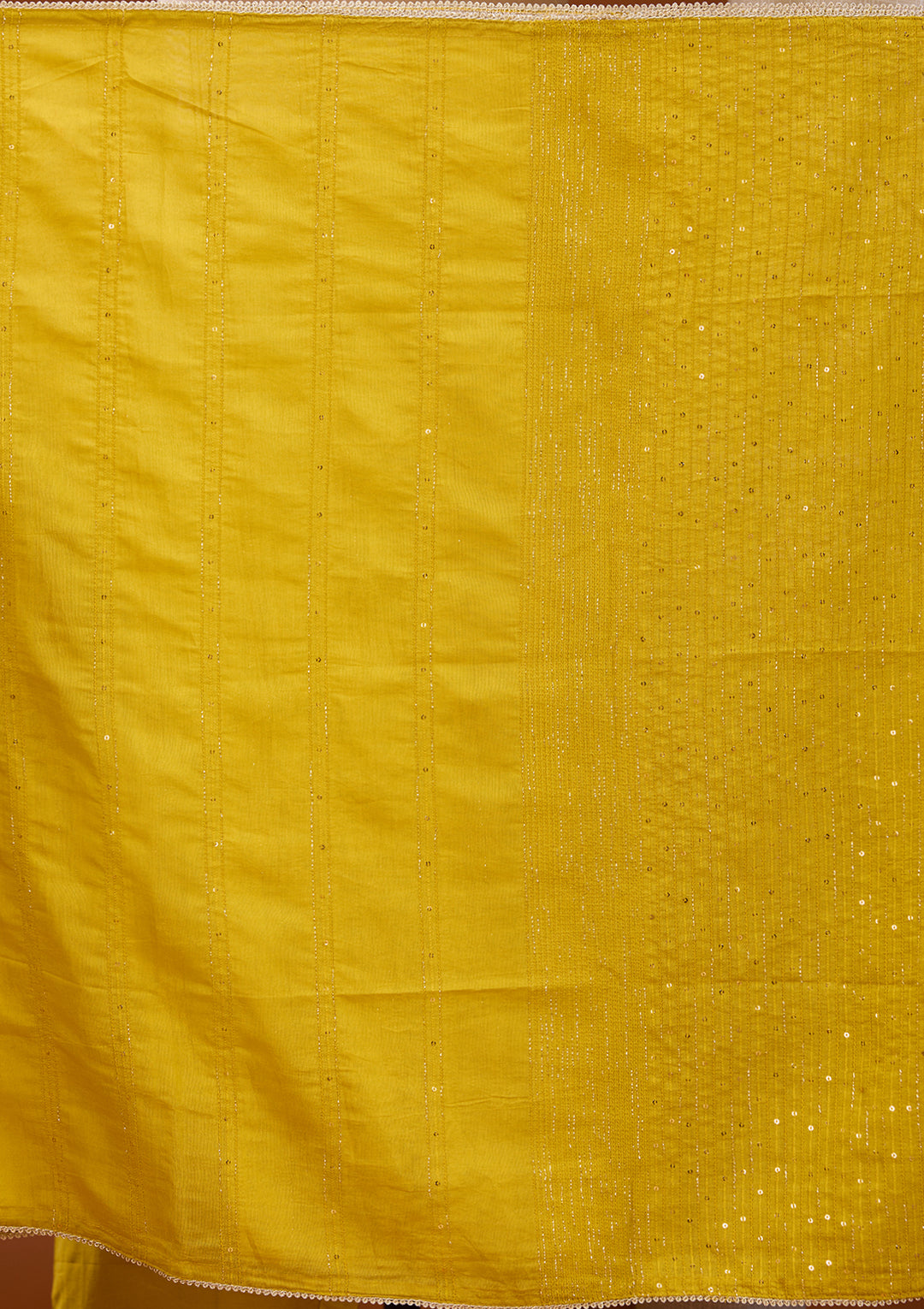 Mustard Yellow Zariwork (Gold) Chanderi Readymade Salwar Suit