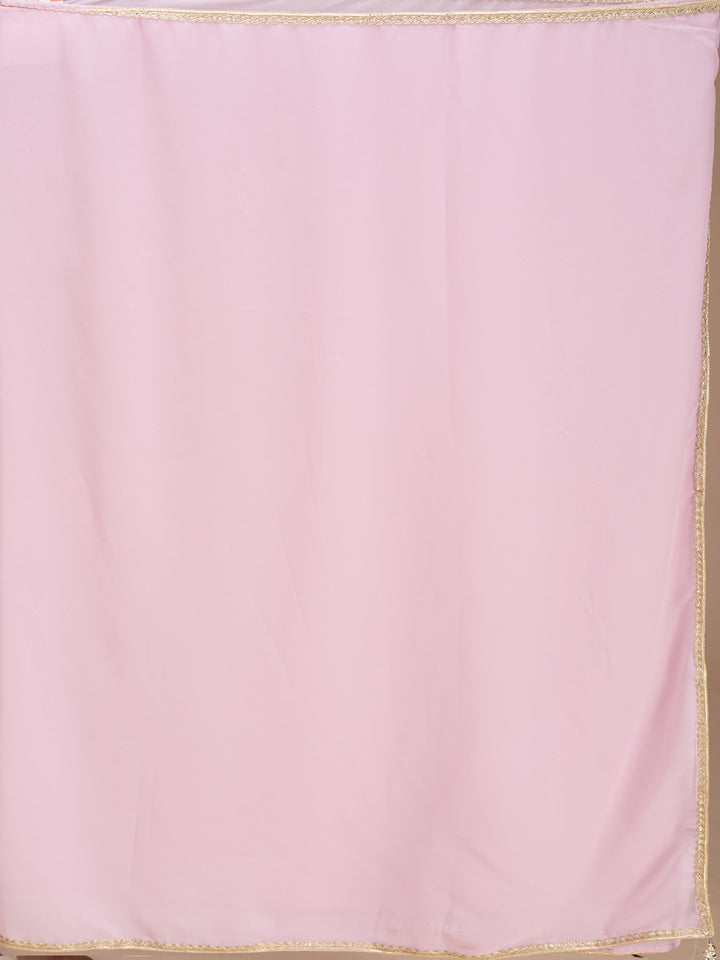 Onion Pink Cutdana Crepe Readymade Salwar Suit