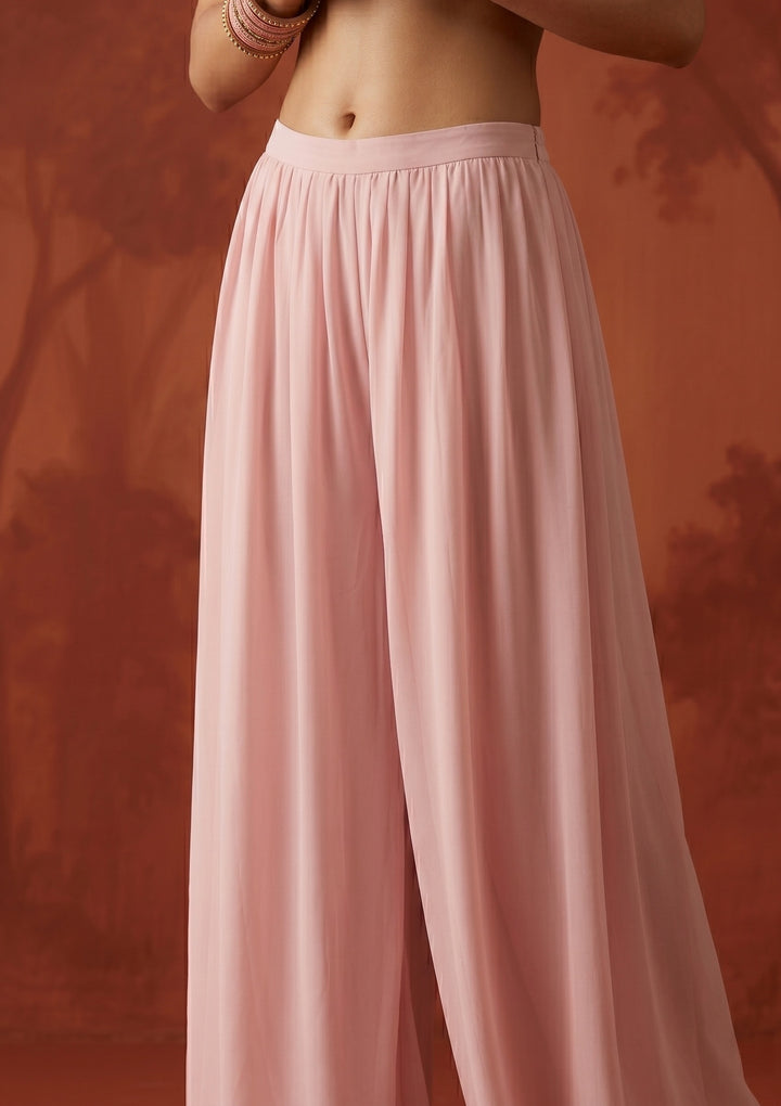 Baby Pink Cutdana Tissue Readymade Salwar Suit