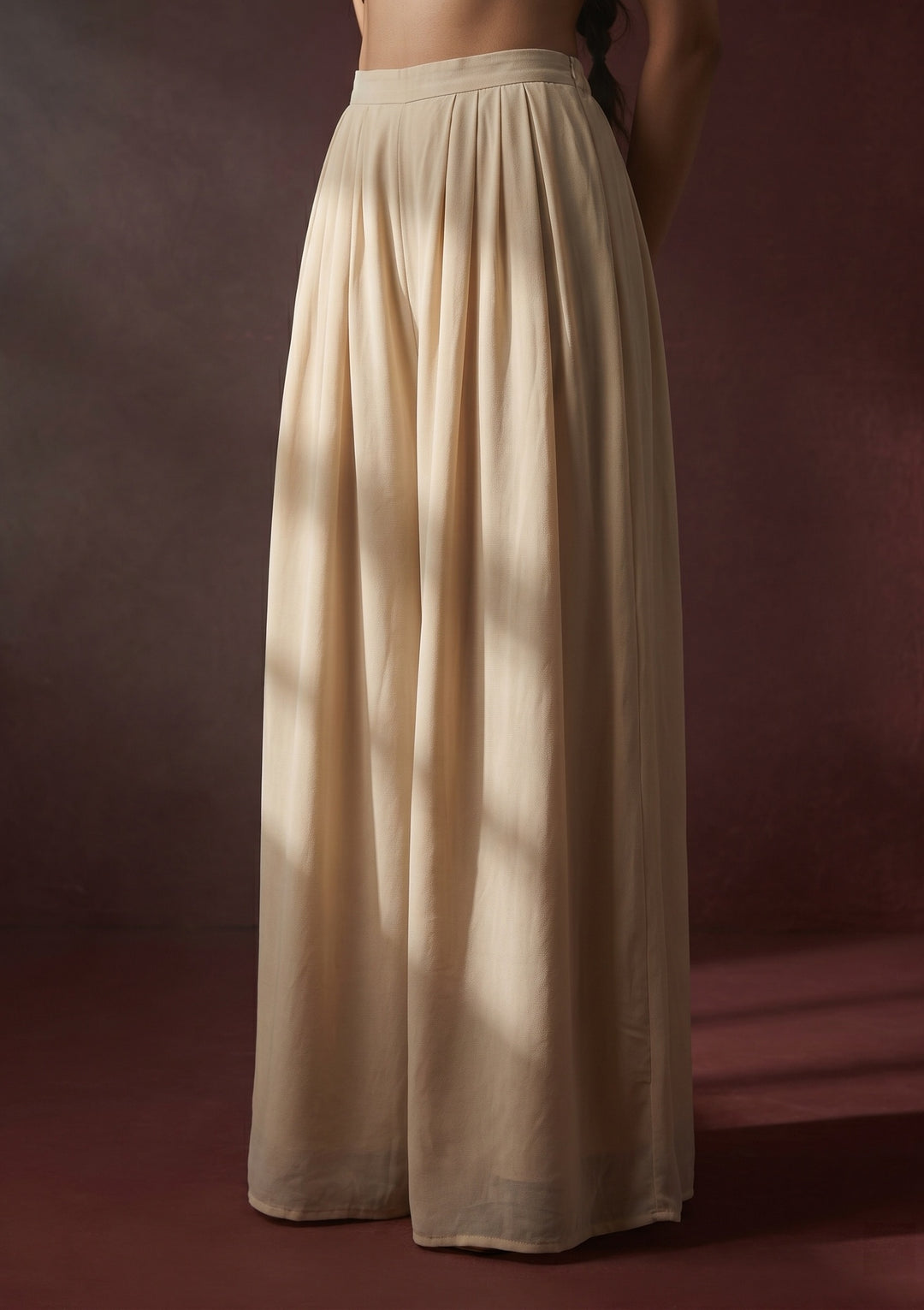 Cream Cutdana Tissue Readymade Salwar Suit