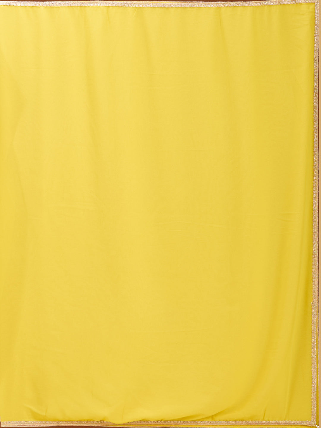 Yellow Cutdana Tissue Readymade Salwar Suit