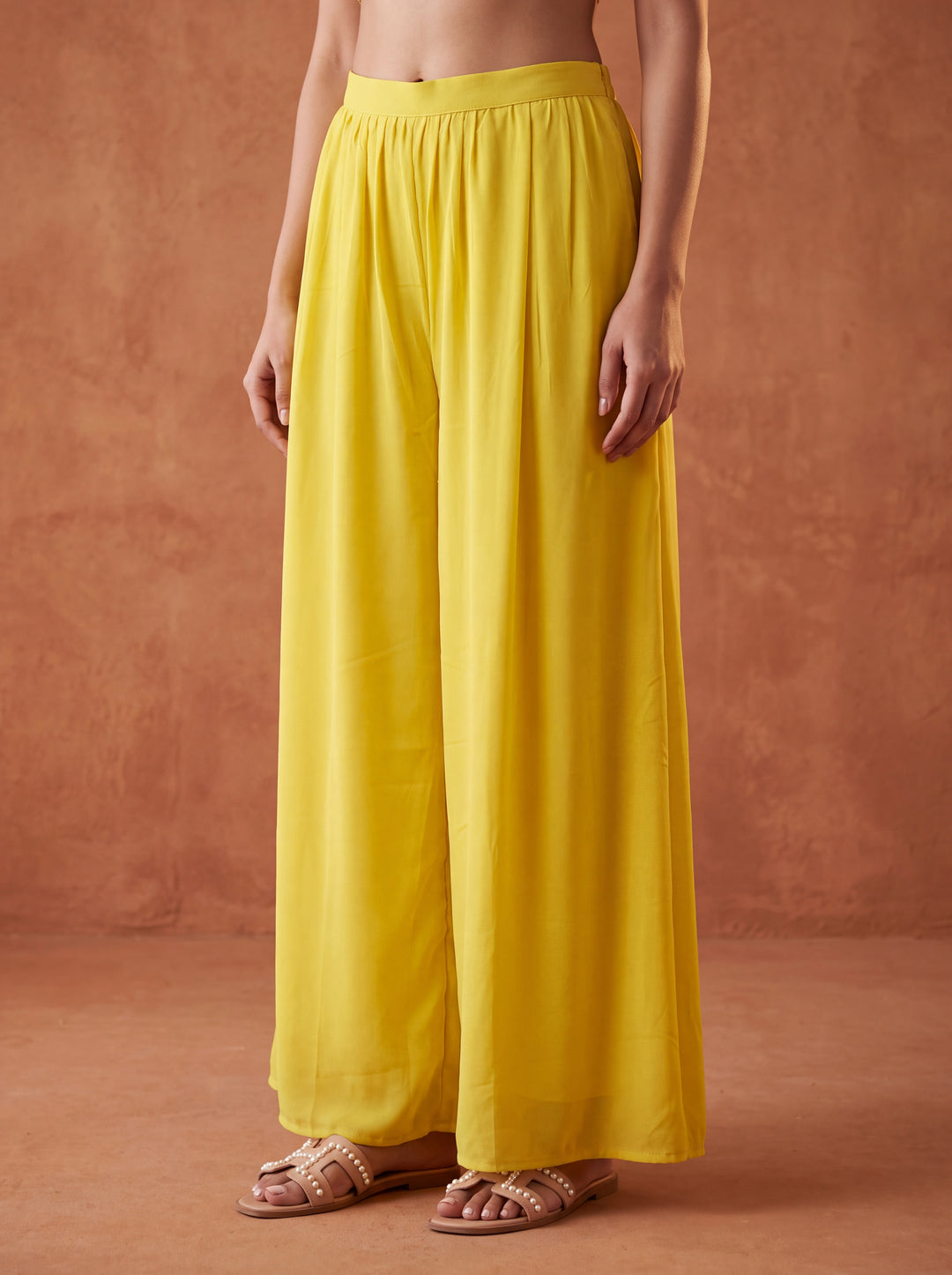 Yellow Cutdana Tissue Readymade Salwar Suit